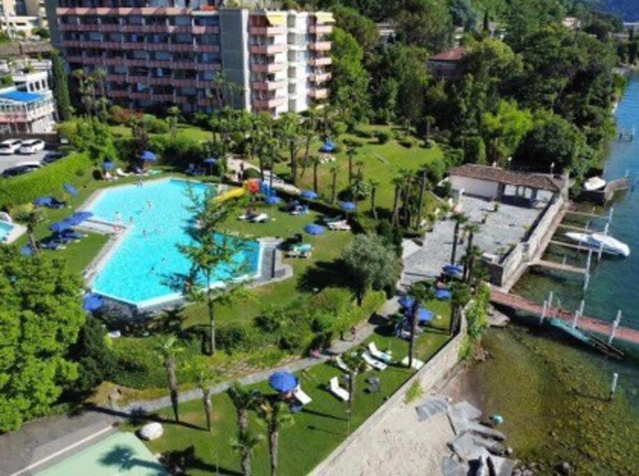 ביסונה Luganersee, Pool, Strand, Parkplatz, Suite מראה חיצוני תמונה